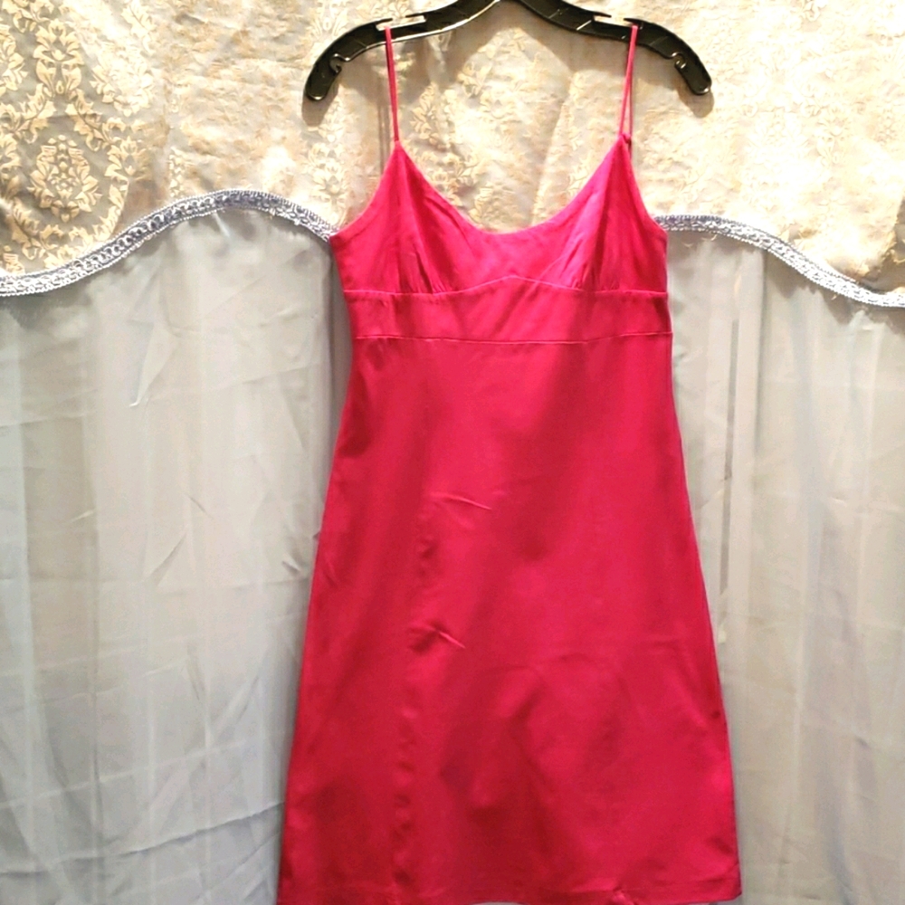 BUILT BY WENDY FUSCIA COTTON TANK DRESS SZ M